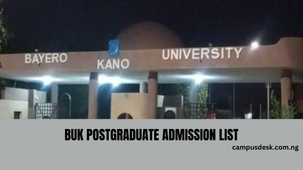 BUK Postgraduate Admission List 2026