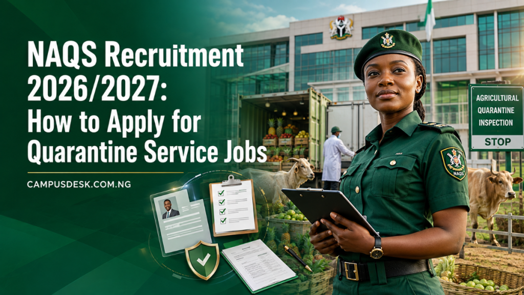 NAQS Recruitment 2026/2027: How To Apply For Quarantine Service Jobs.