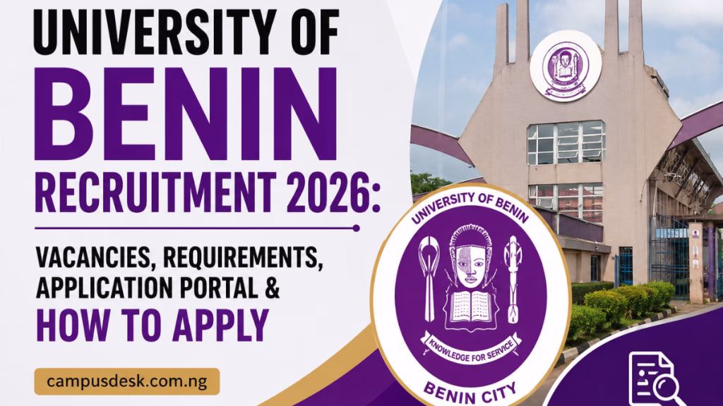 University of Benin Recruitment 2026