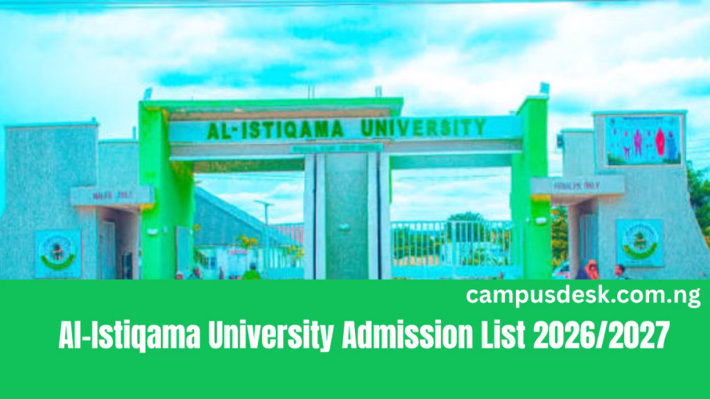 Al-Istiqama University Admission List 2026/2027