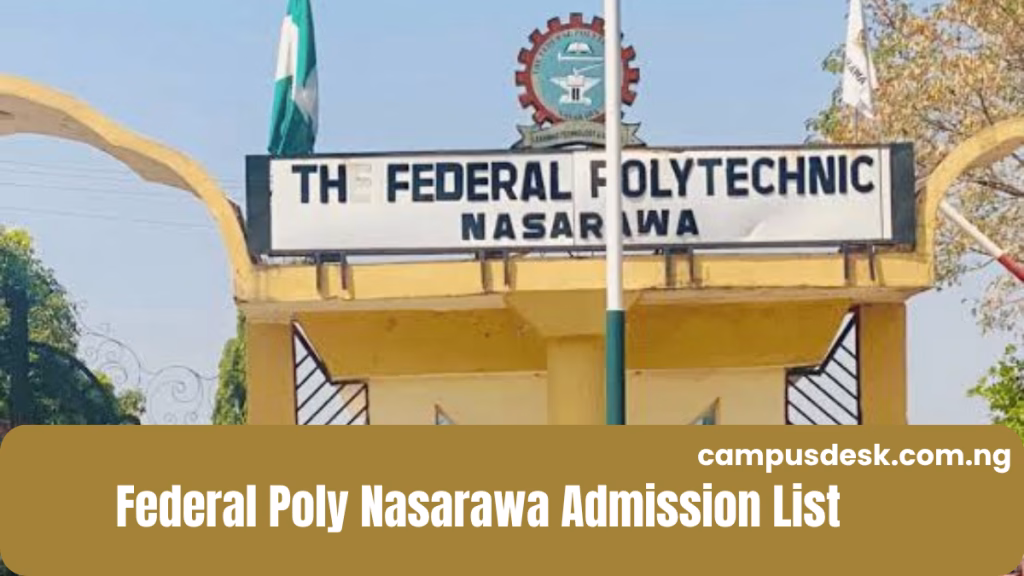 Federal Poly Nasarawa Admission List 2026/2027