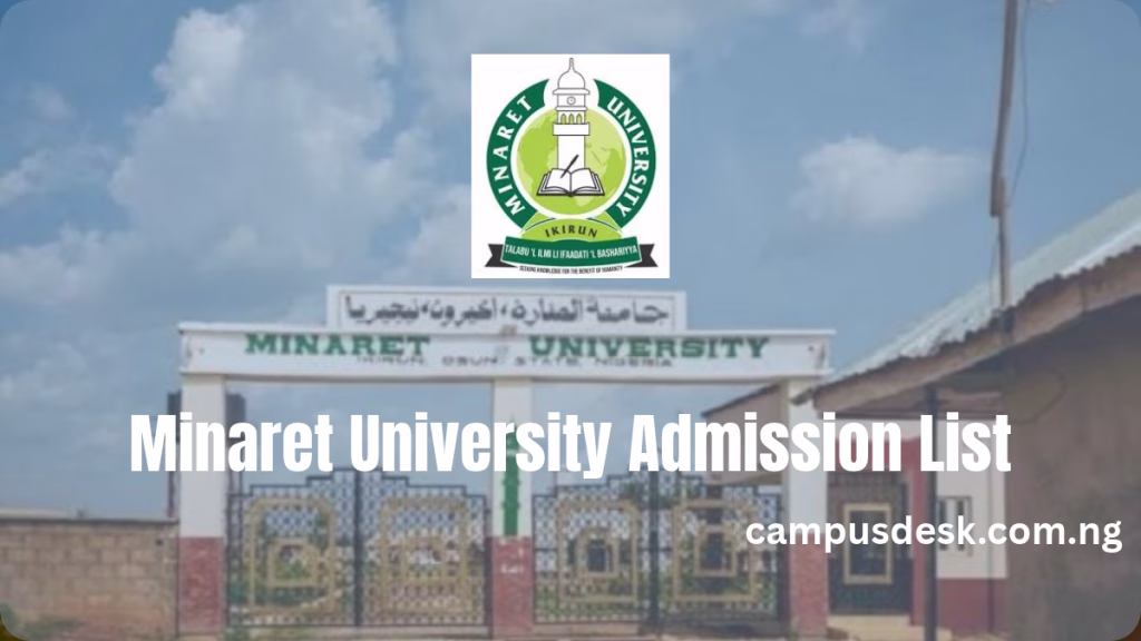 Minaret University Admission List 2026/2027