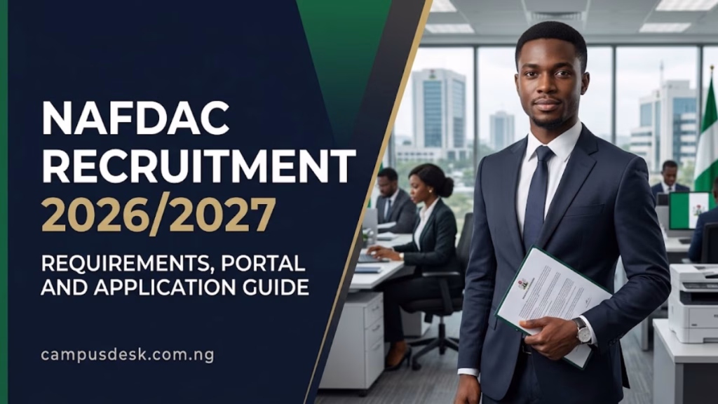 NAFDAC Recruitment 2026/2027