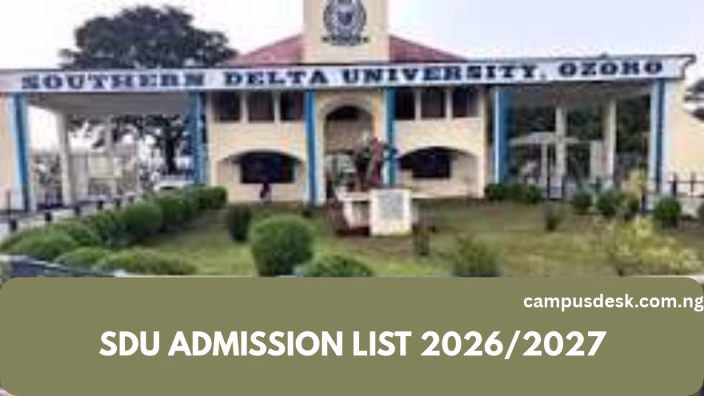 SDU ADMISSION LIST 2026/2027