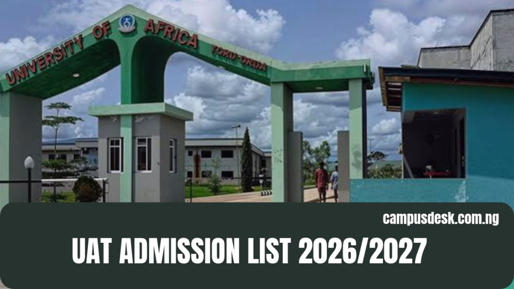 UAT ADMISSION LIST 2026/2027
